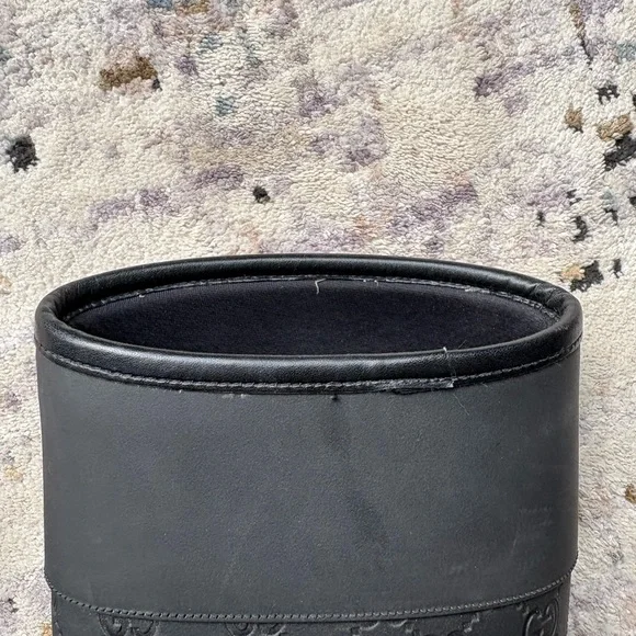 Gucci Black Rubber Guccisma Wellington Boot, Embossed Monogram, Insulated Inside - Picture 9 of 16